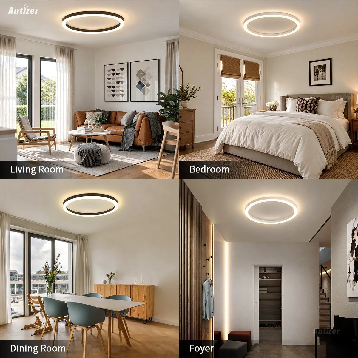 Antizer Nordic Circular LED Ceiling Lamp for Bedroom