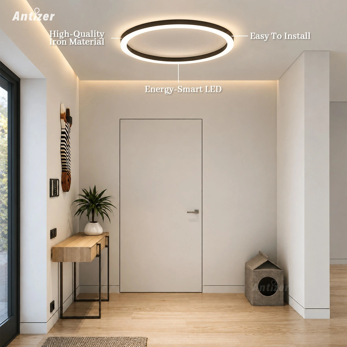 Antizer Nordic Circular LED Ceiling Lamp for Bedroom