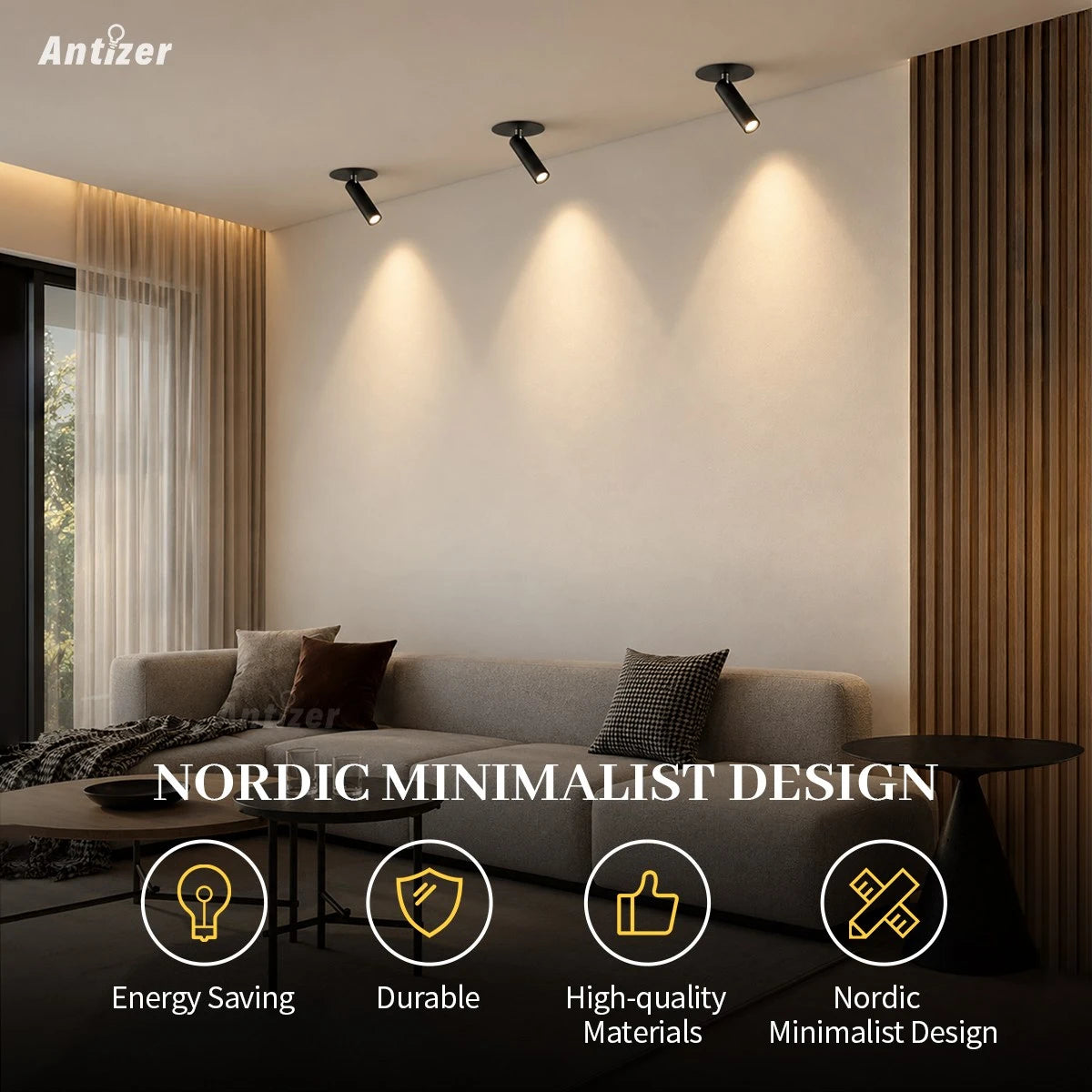Antizer Nordic Minimalist Bedroom Sconce & Spotlight