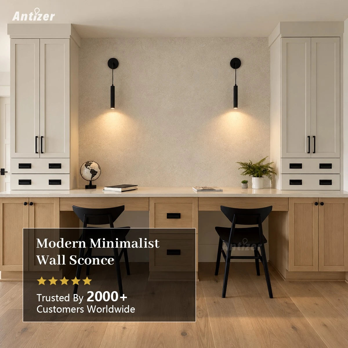 Antizer Nordic Minimalist Bedroom Sconce & Spotlight