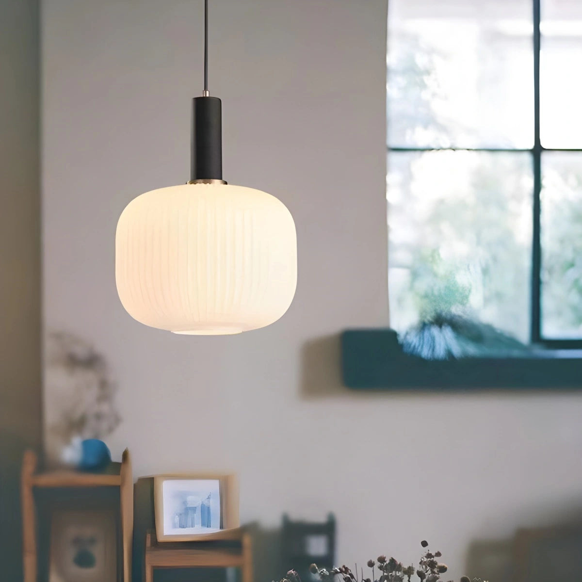 Antizer Nordic Vintage Glass Striped Pendant Light