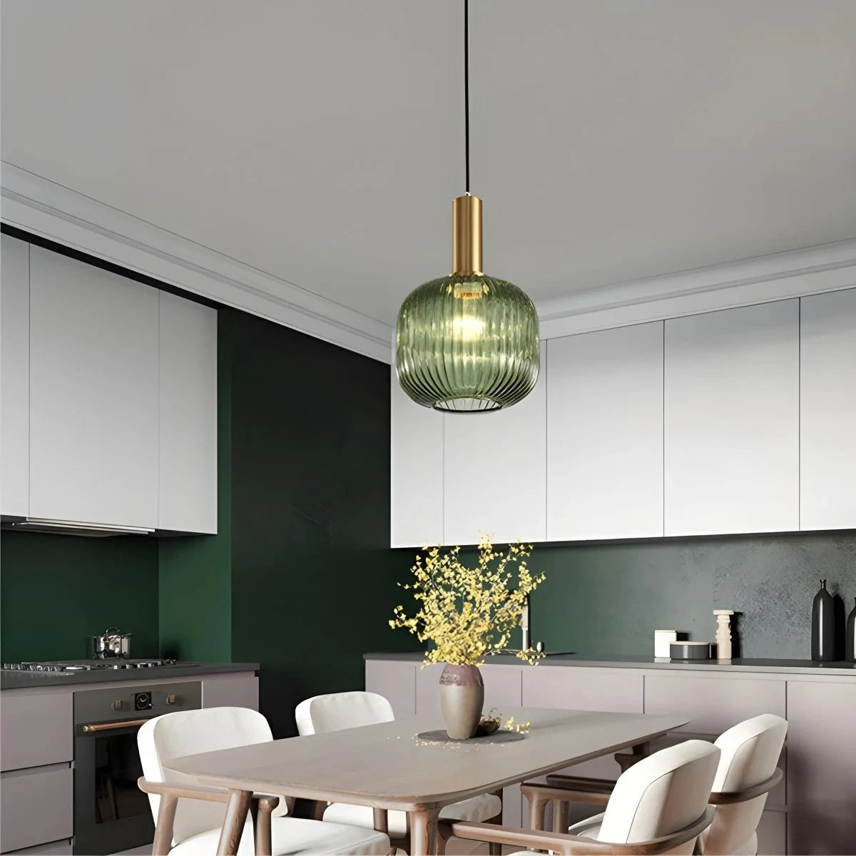 Antizer Nordic Vintage Glass Striped Pendant Light