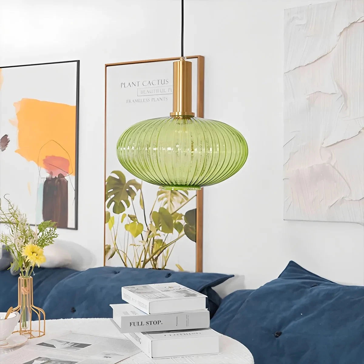 Antizer Nordic Vintage Glass Striped Pendant Light