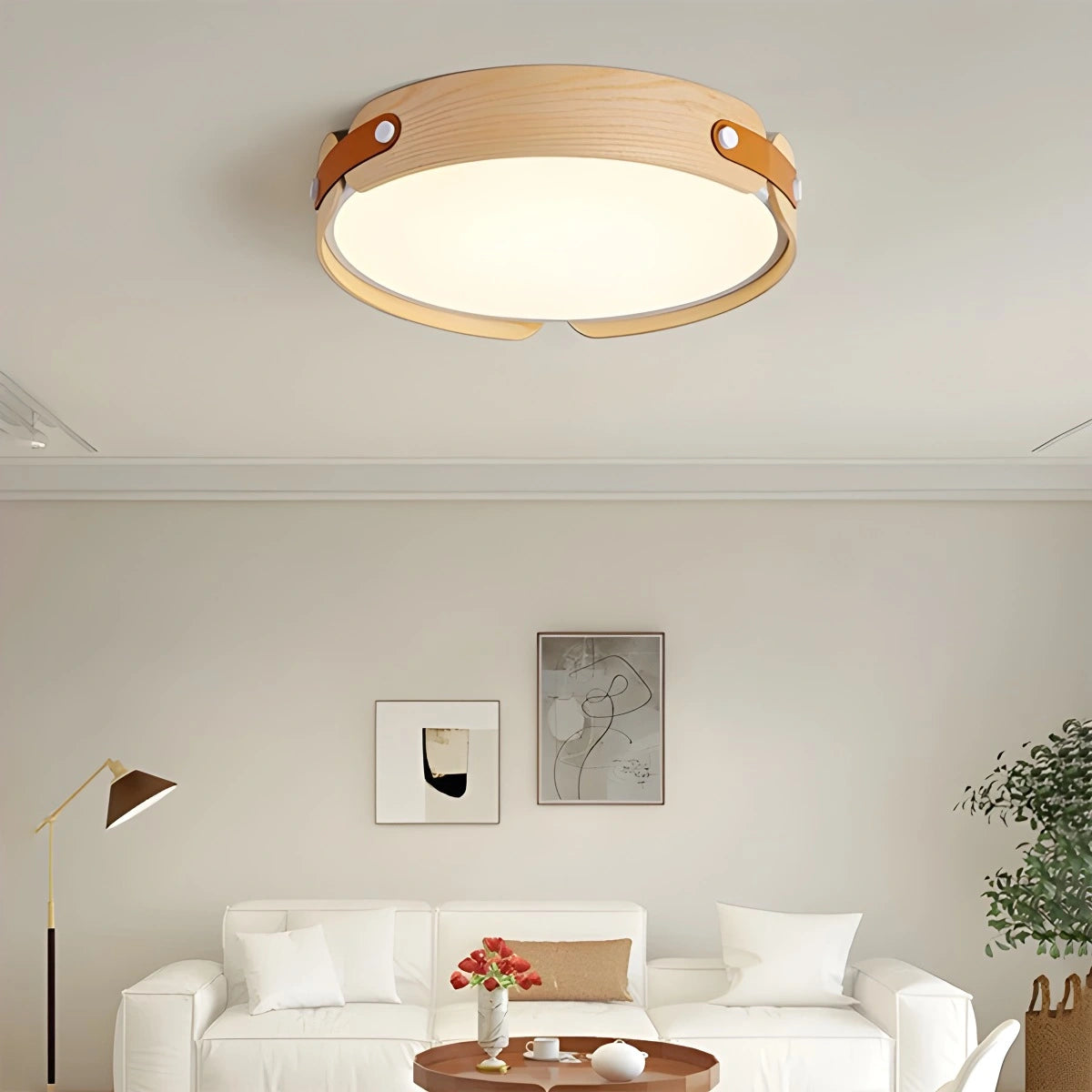 Antizer Nordic Wood Ceiling Light for Bedroom Wood