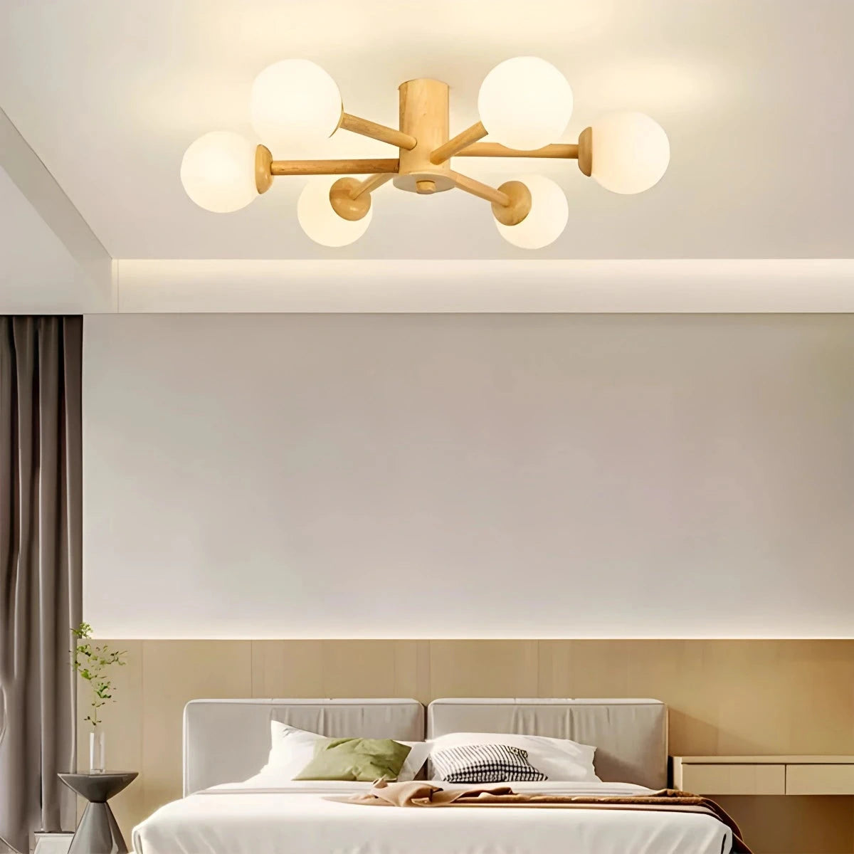 Antizer Nordic Wooden Dining Room Ceiling Light Log Color-6