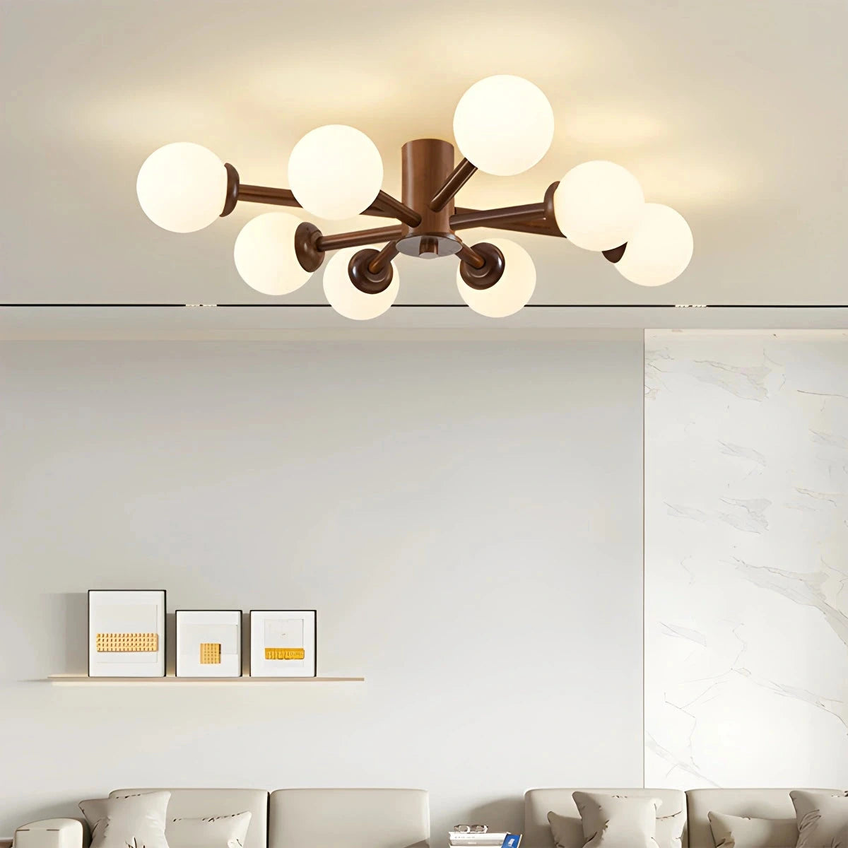 Antizer Nordic Wooden Dining Room Ceiling Light Walnut Color-8