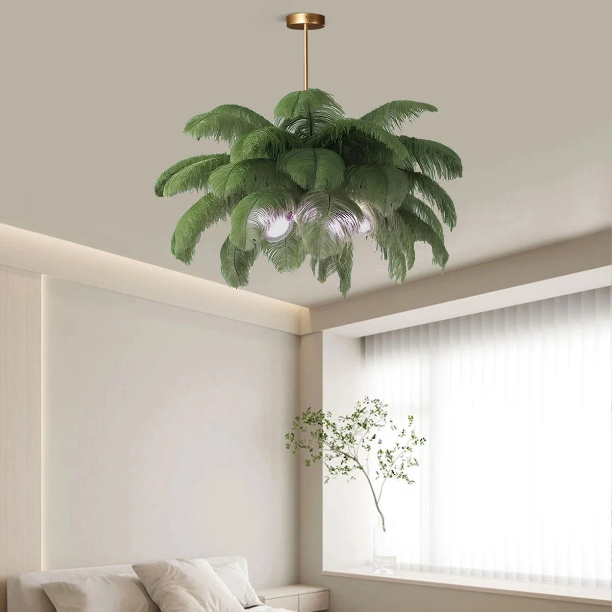 Antizer Ostrich Feather Chandelier Multiple Colors Available