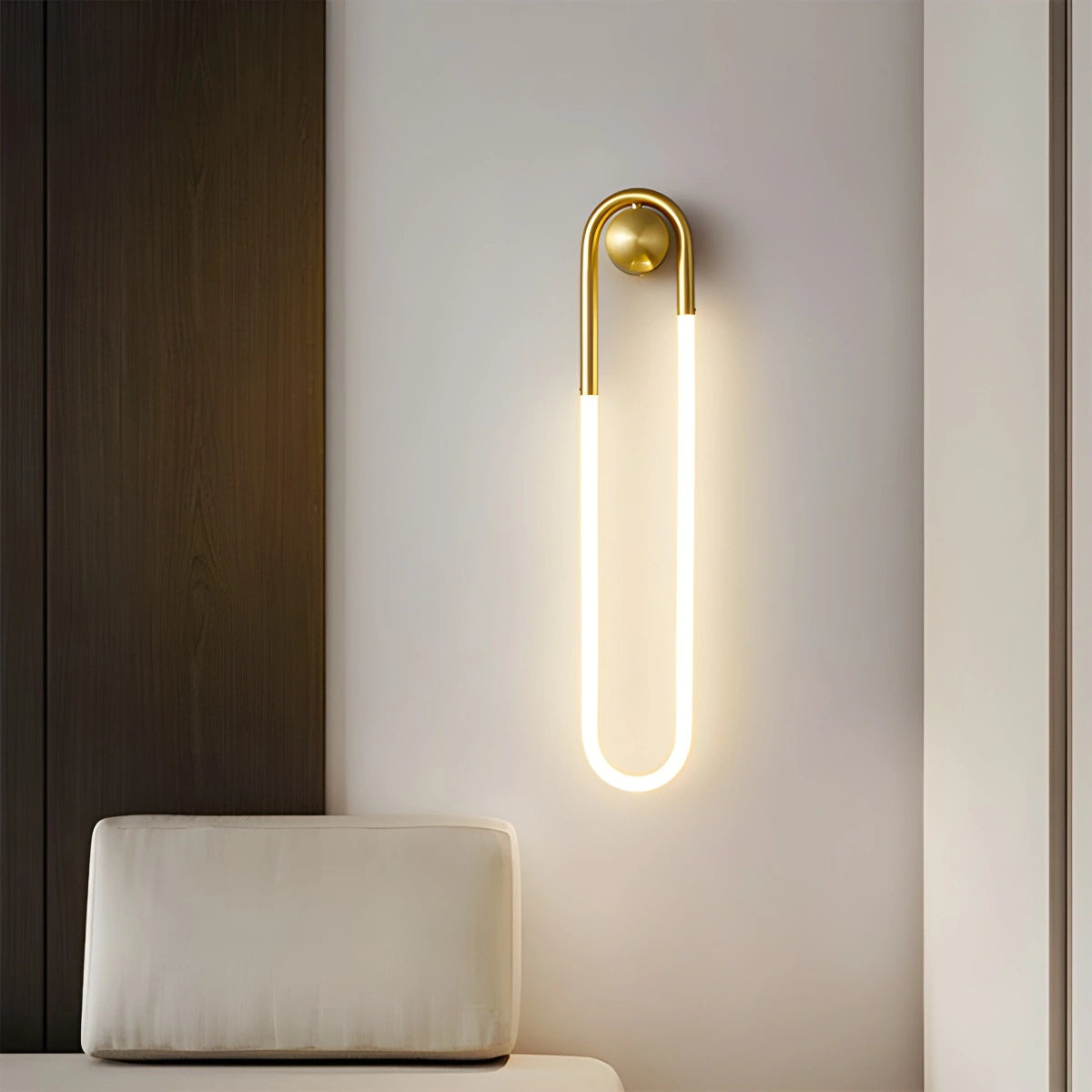 Antizer Oval Brass Wall Sconce for Living Room Gold Dia 14cm x H 45cm / ∅ 5.51″x H 17.72" Dimmable With Remote