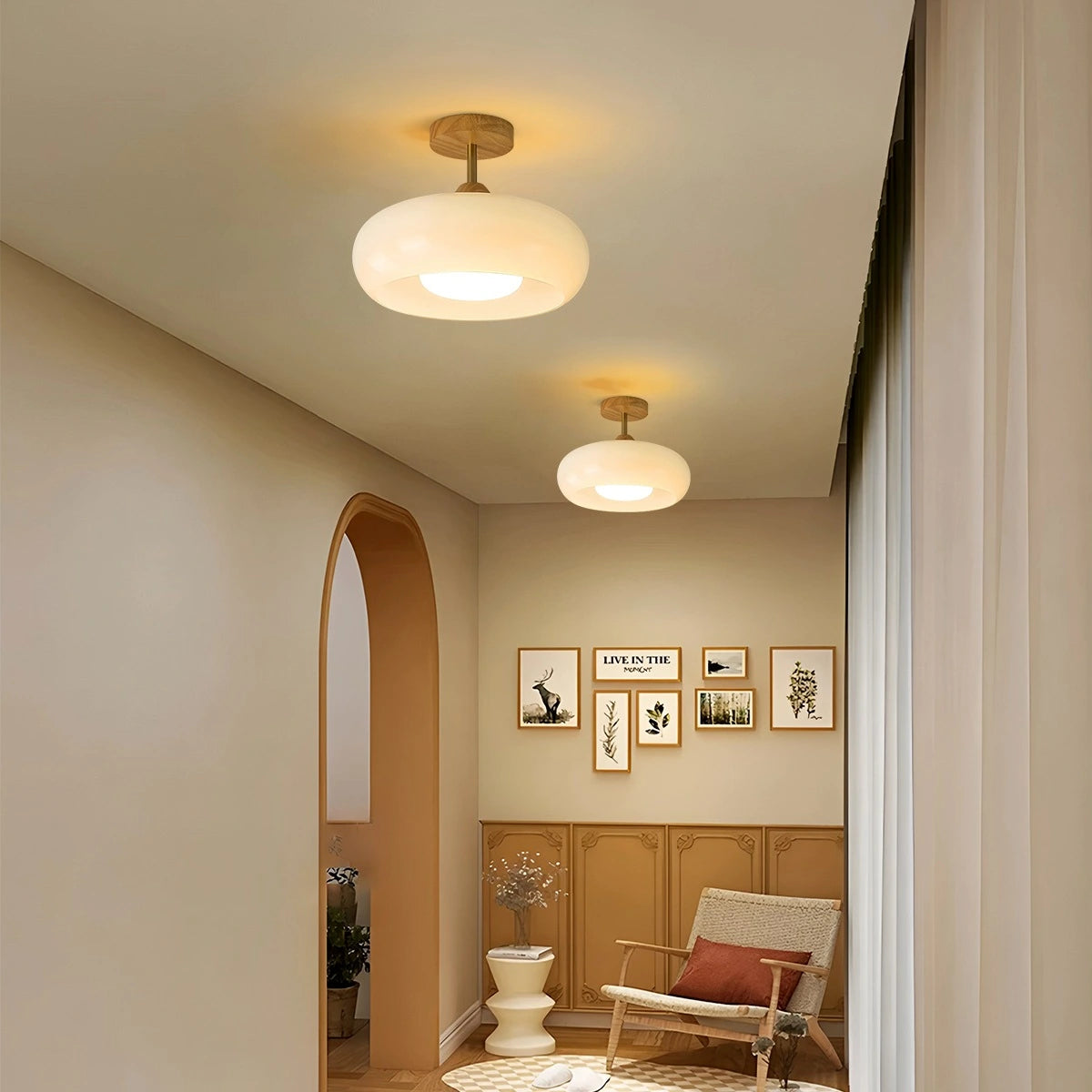 glass ceiling lamp for hallway