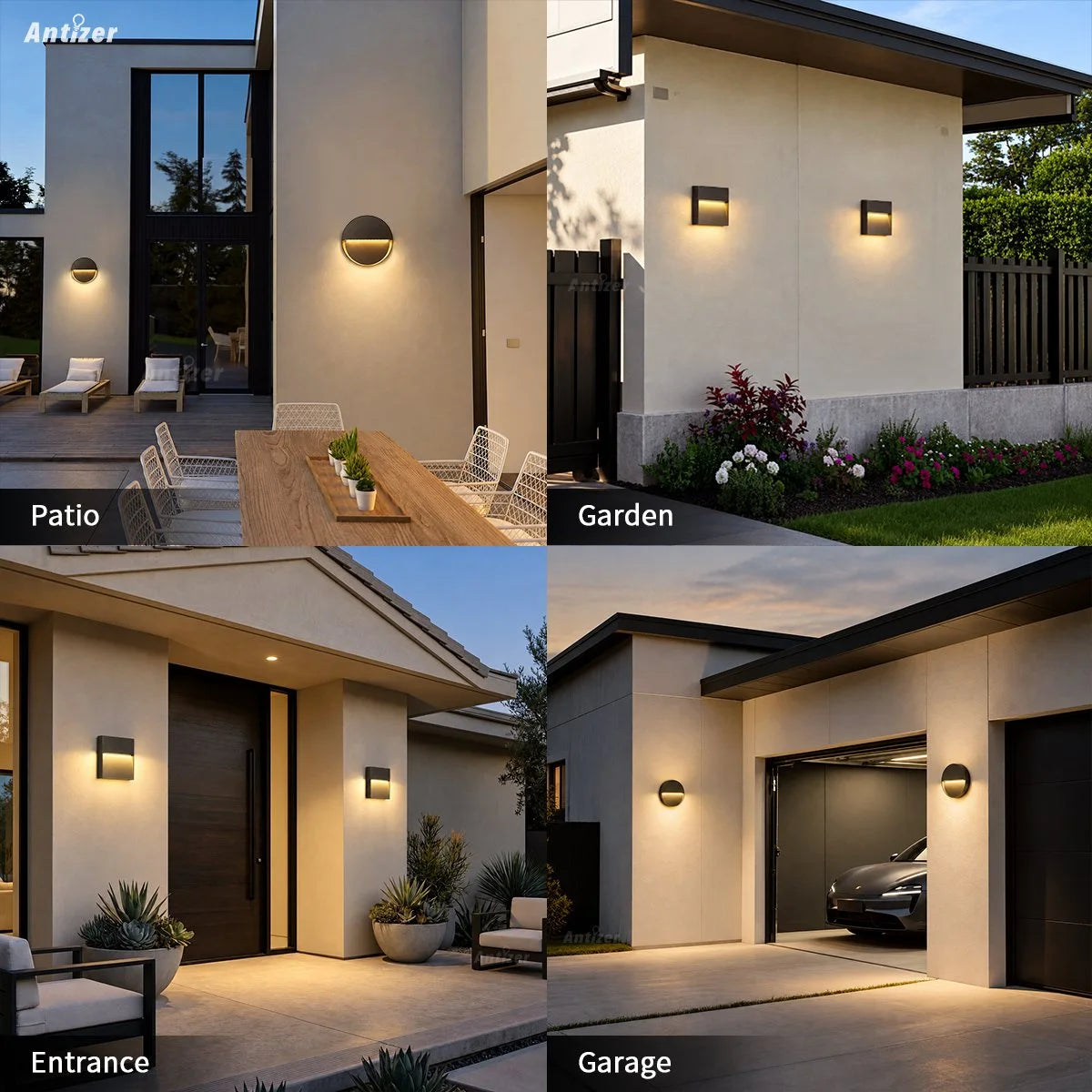 Antizer Round & Square Outdoor Waterproof Wall Light
