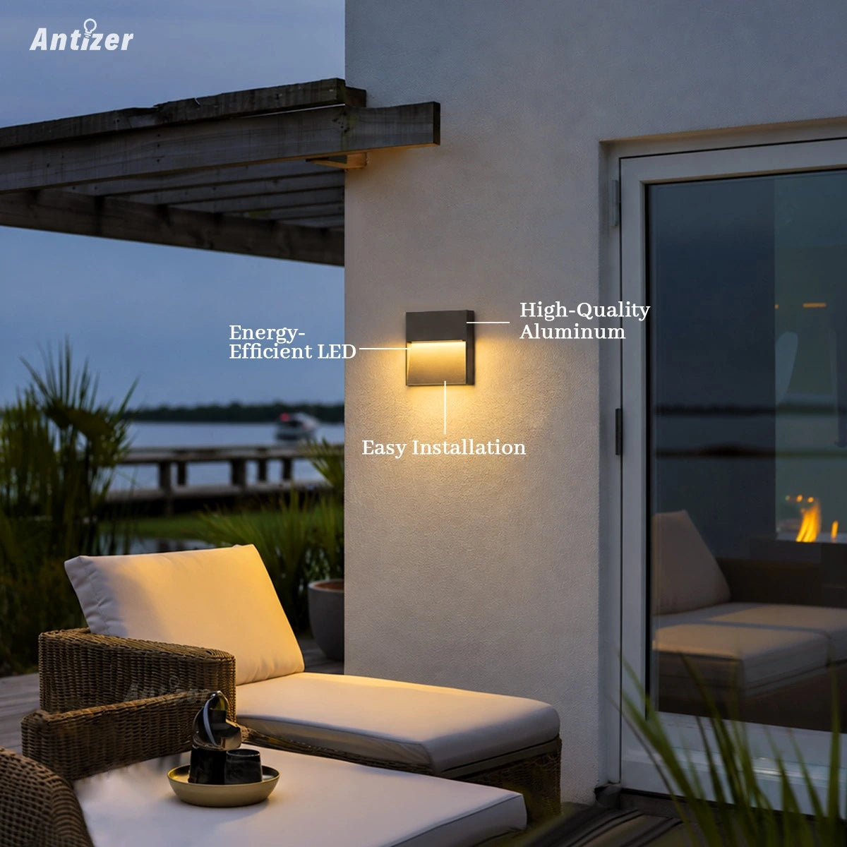 Antizer Round & Square Outdoor Waterproof Wall Light