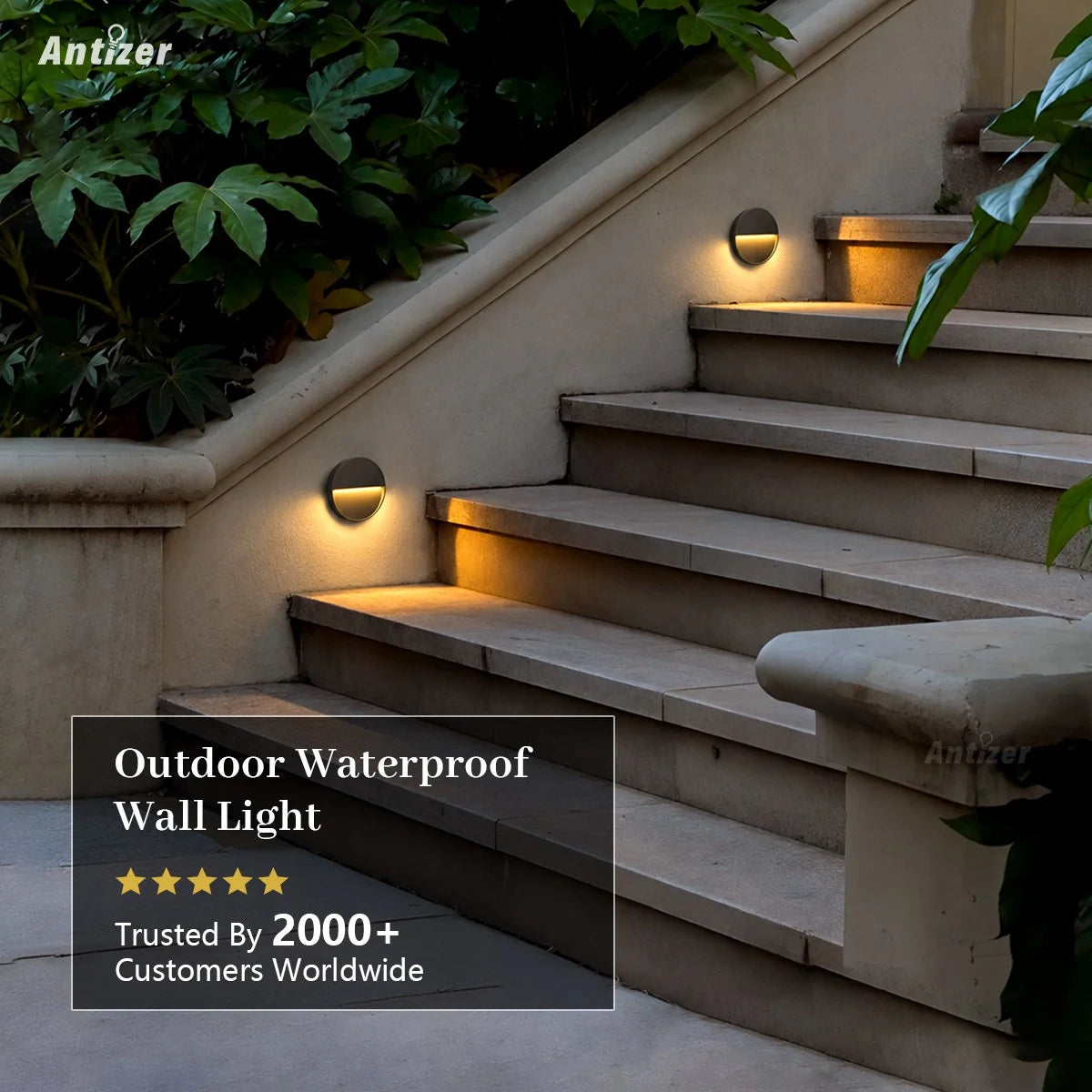 Antizer Round & Square Outdoor Waterproof Wall Light