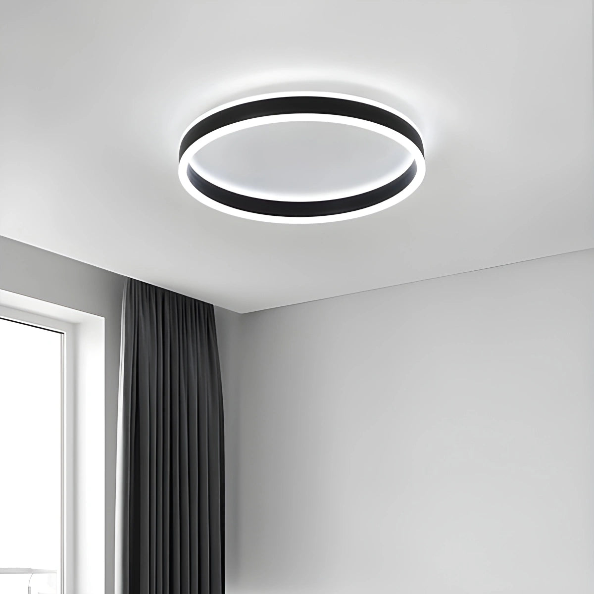 Antizer Simple Modern Round Ceiling Light Black White Light