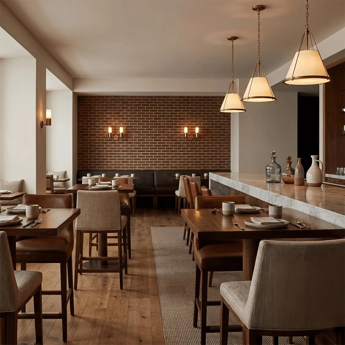 Antizer Vintage Metal Linen Tapered Pendant Light