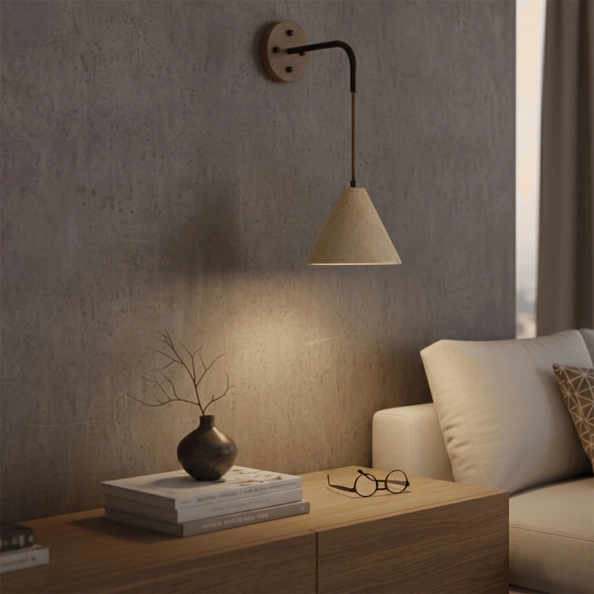 Antizer Vintage Yellow Travertine Wall Lamp