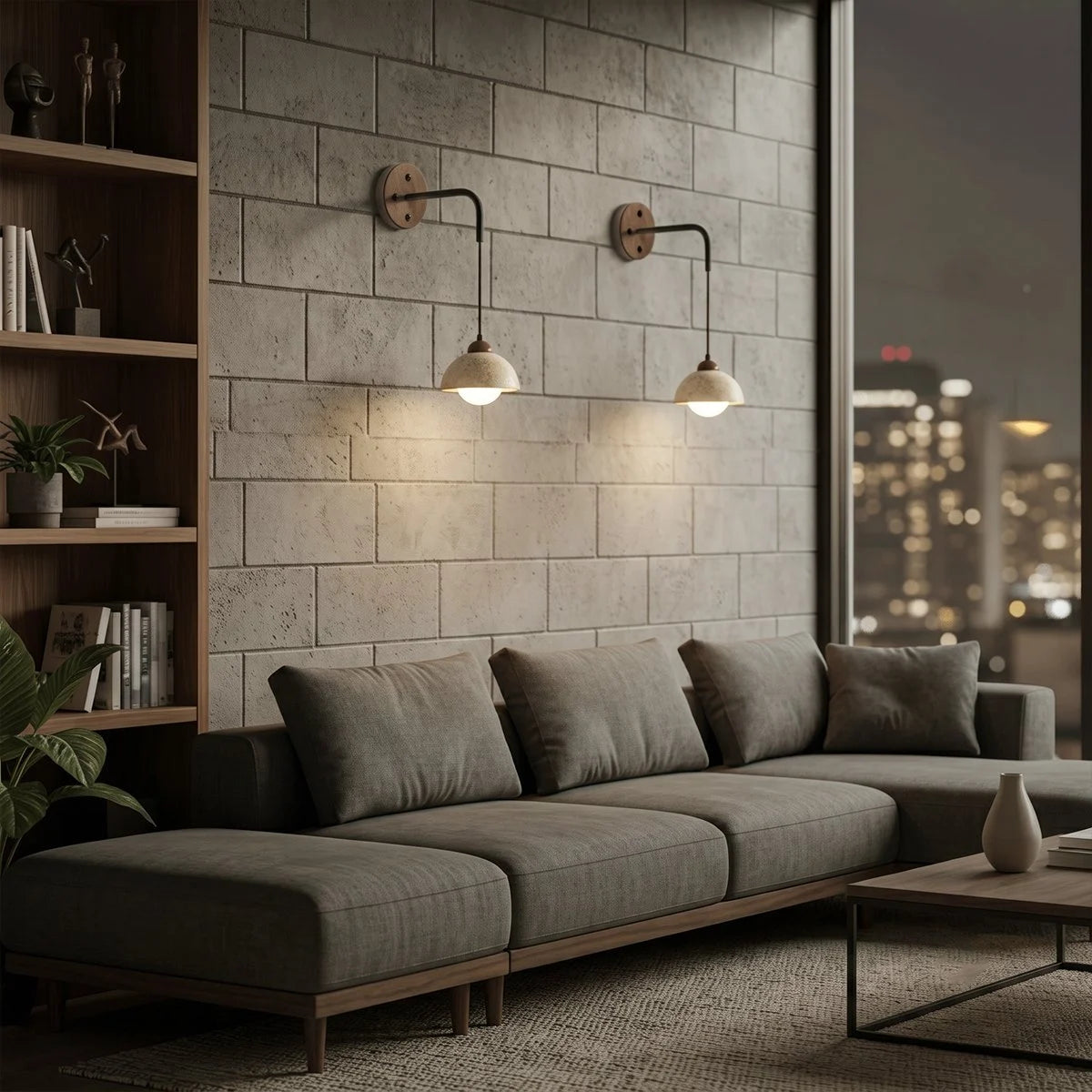 Antizer Vintage Yellow Travertine Wall Lamp