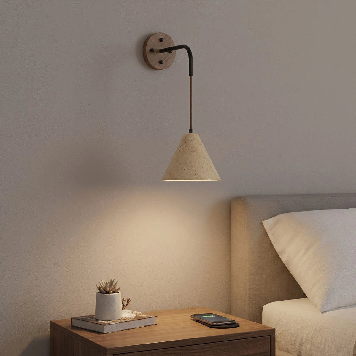 Antizer Vintage Yellow Travertine Wall Lamp