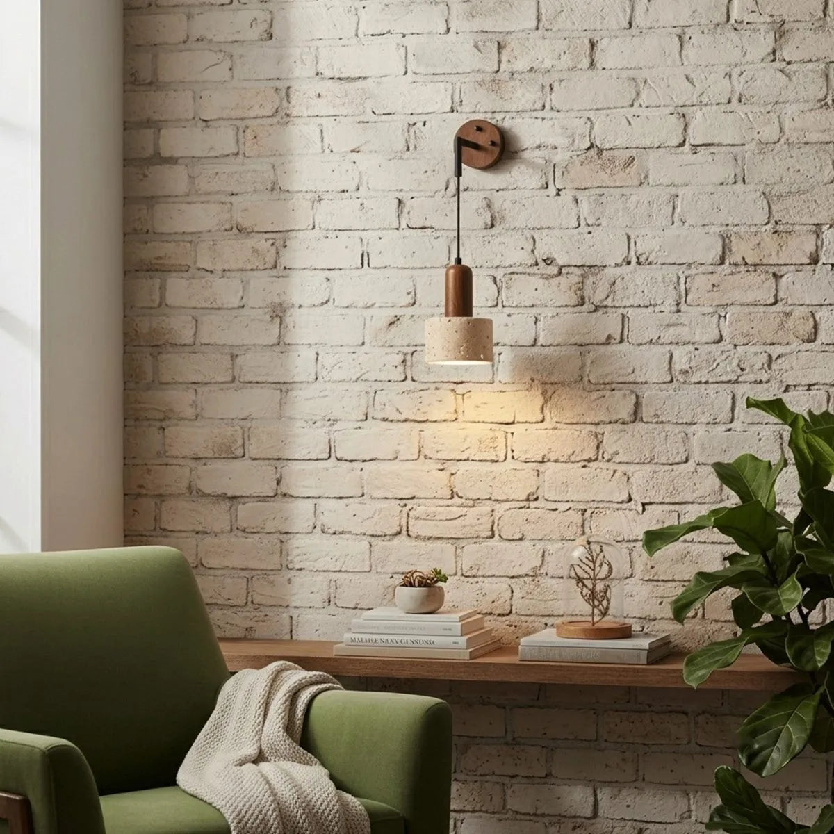 Antizer Vintage Yellow Travertine Wall Lamp