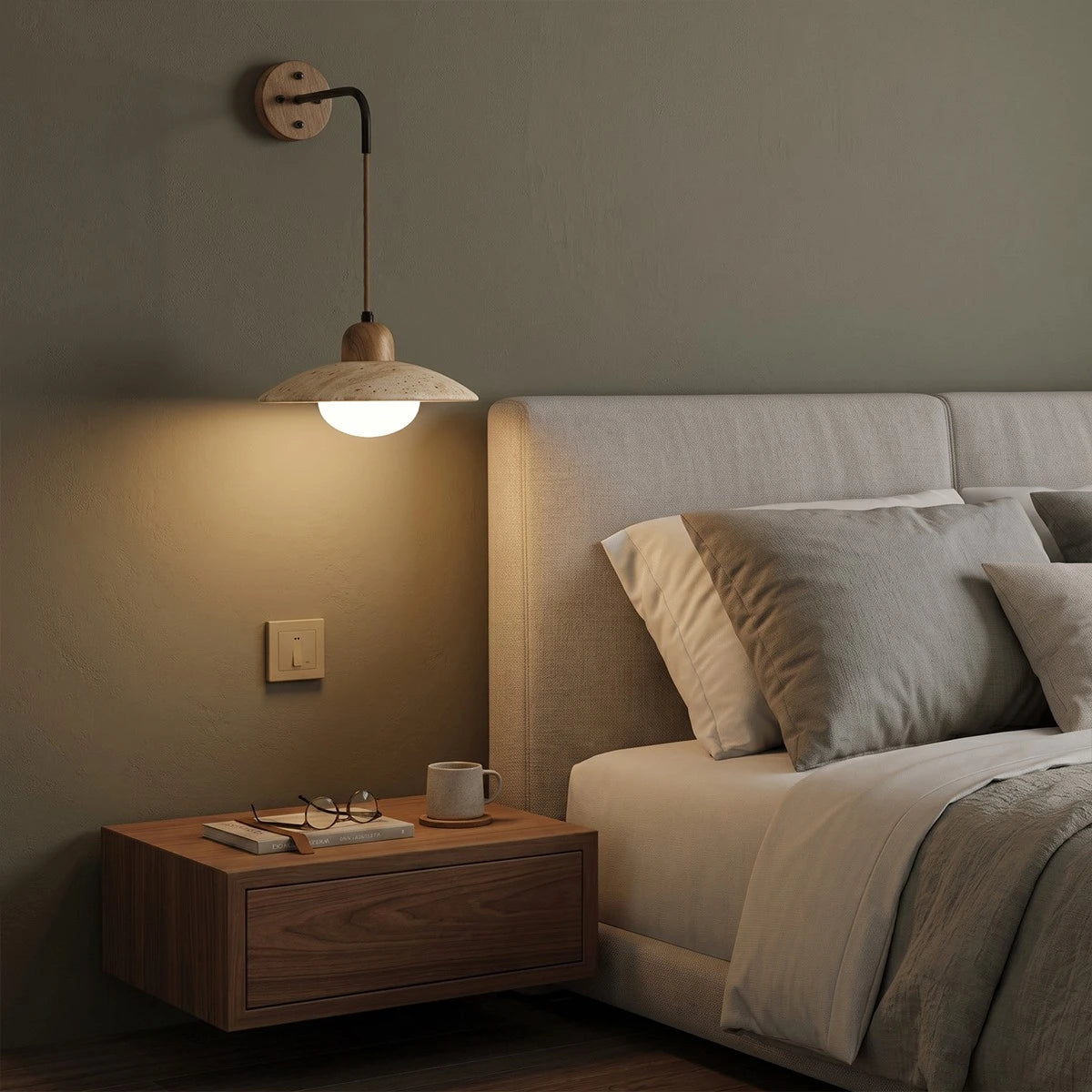 Antizer Vintage Yellow Travertine Wall Lamp