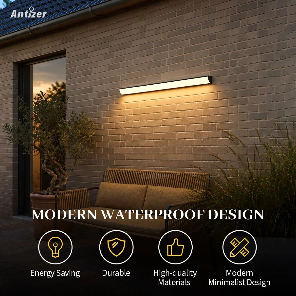 Antizer Waterproof Outdoor Wall Lamp