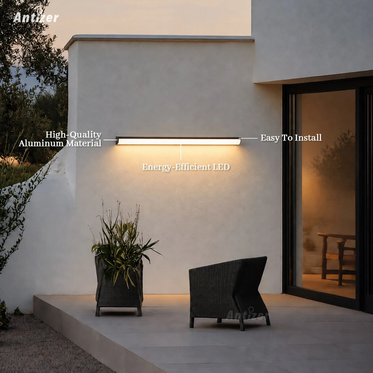 Antizer Waterproof Outdoor Wall Lamp