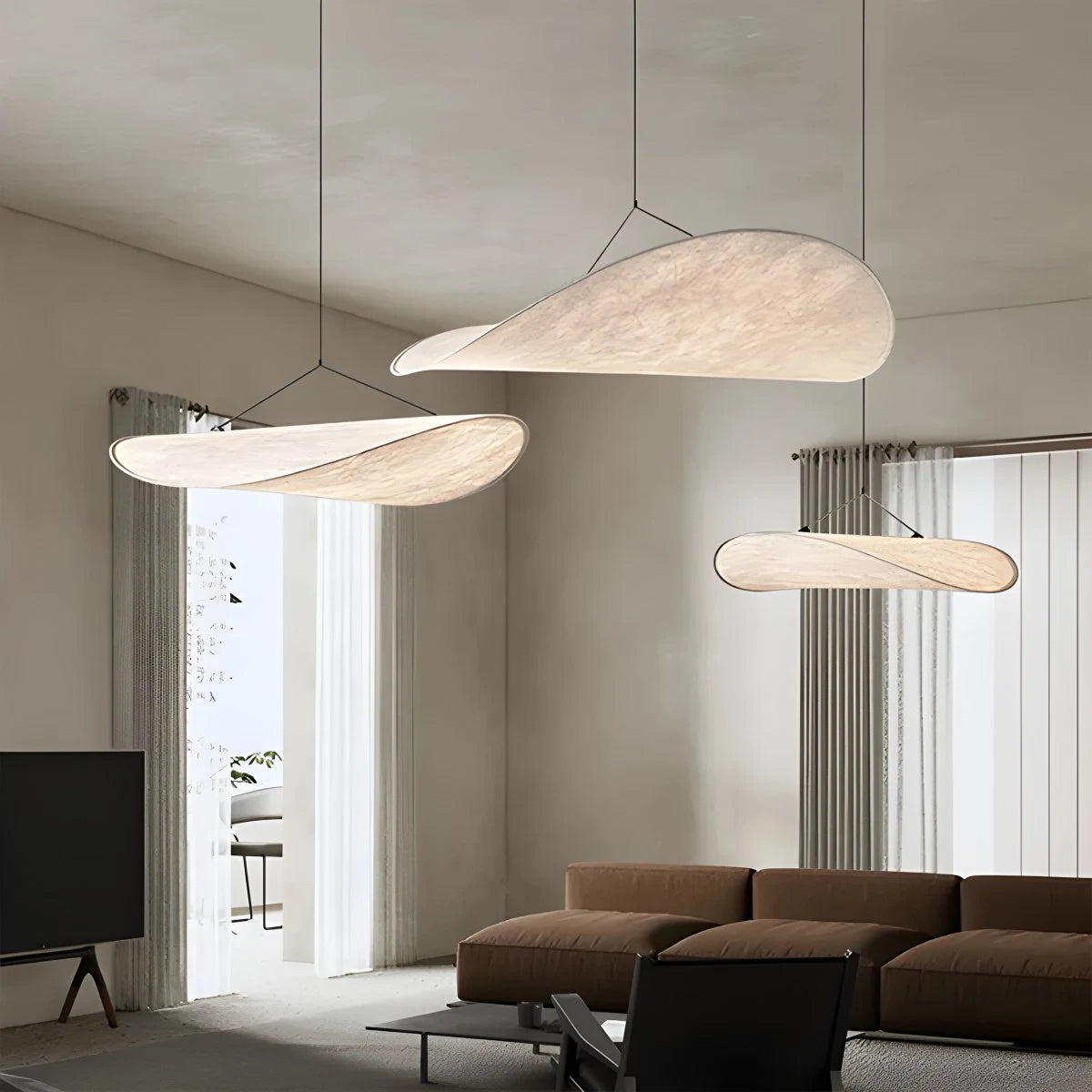 Antizer Zen Art Cloud Shape Silk Pendant Light for Living Room