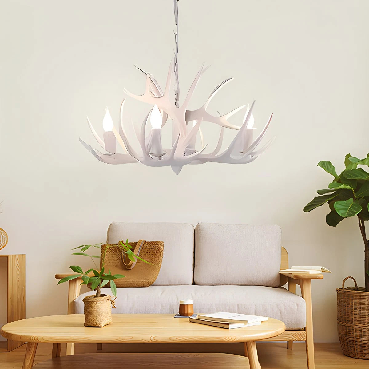 Antizer Antler Shape Resin Chandelier for Living Room