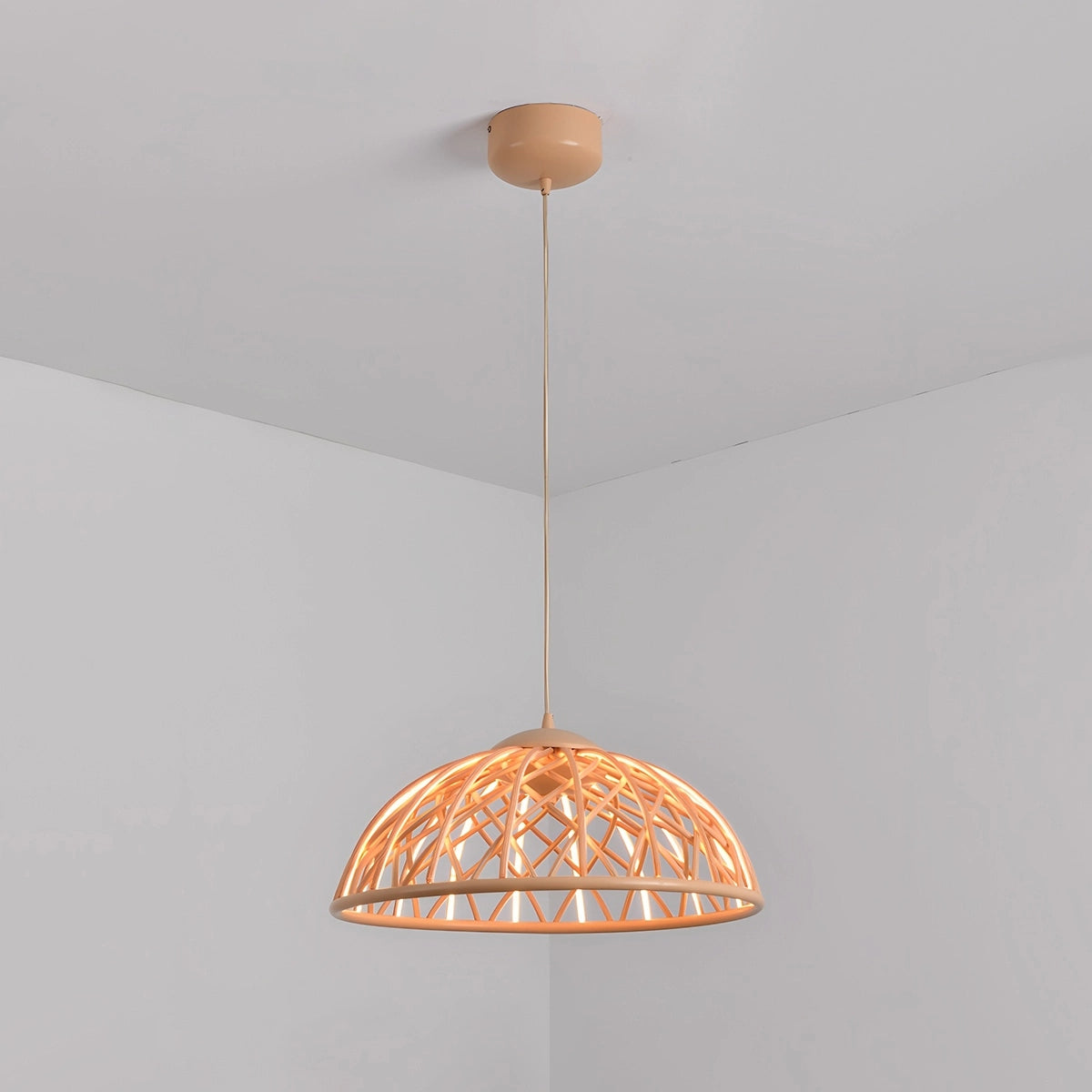 Antizer Modern Woven Mesh Art Pendant Light Apricot Warm Light