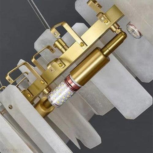 Antizer Modern Alabaster Round Chandelier