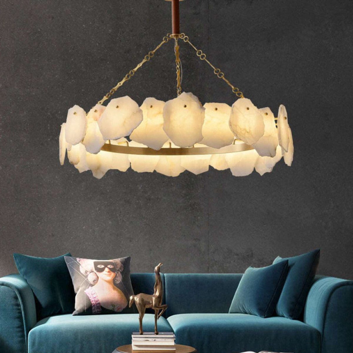 Antizer Alabaster Modern Snowflake Chandelier