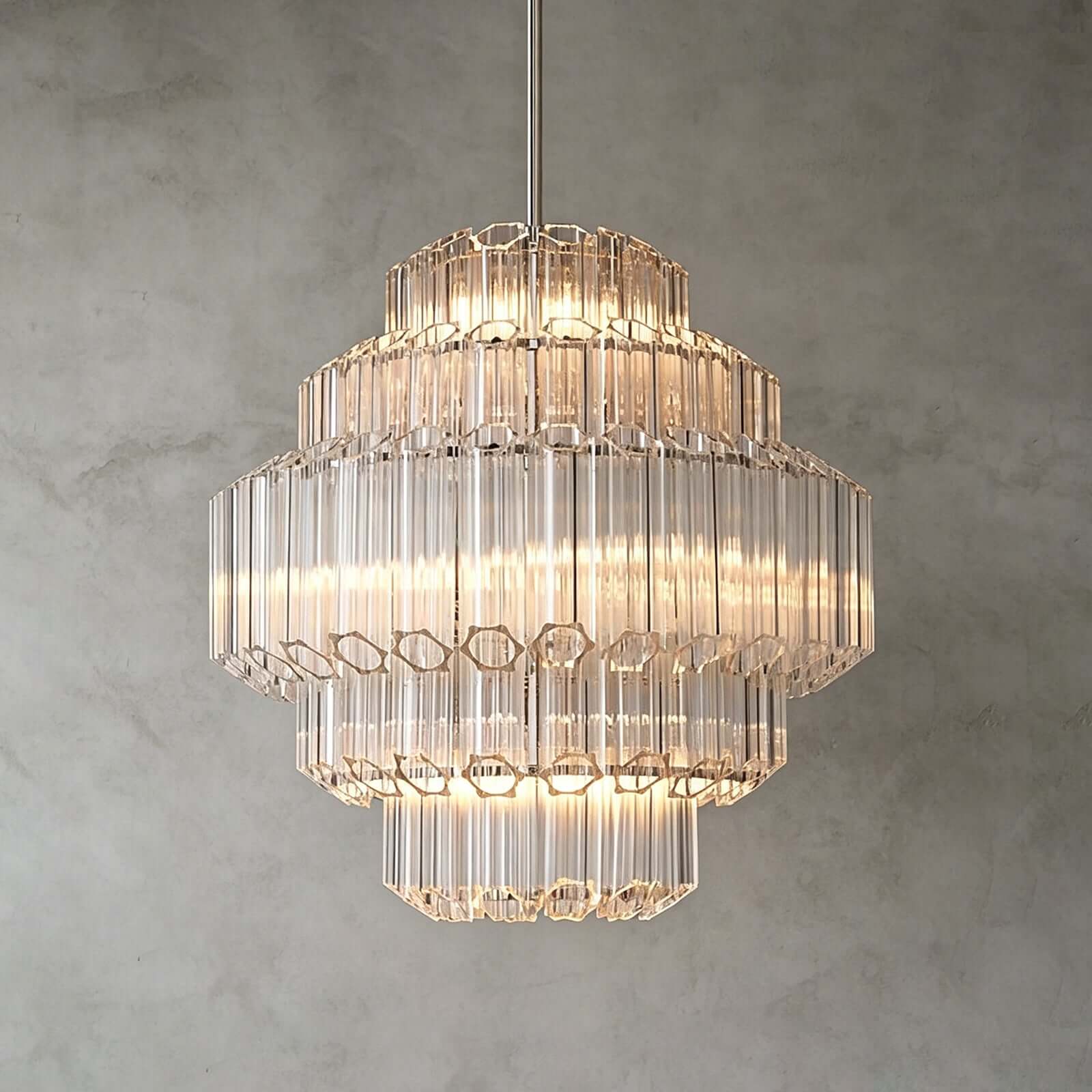 Auralis Chandelier with Clear Glass for Foyer and Dining Room
