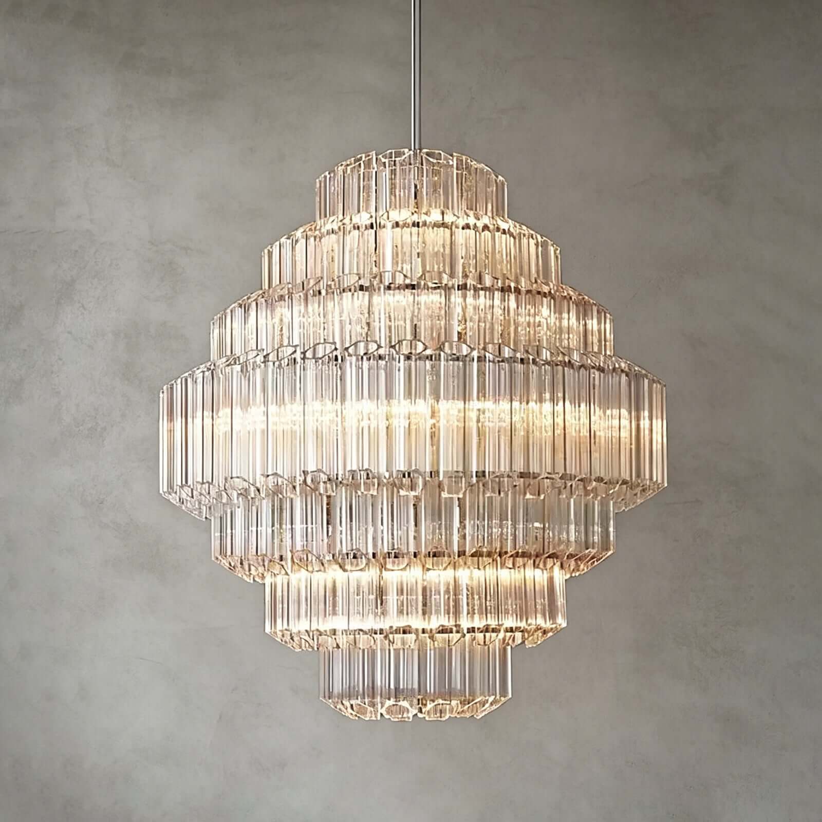 Auralis Chandelier with Clear Glass for Foyer and Dining Room