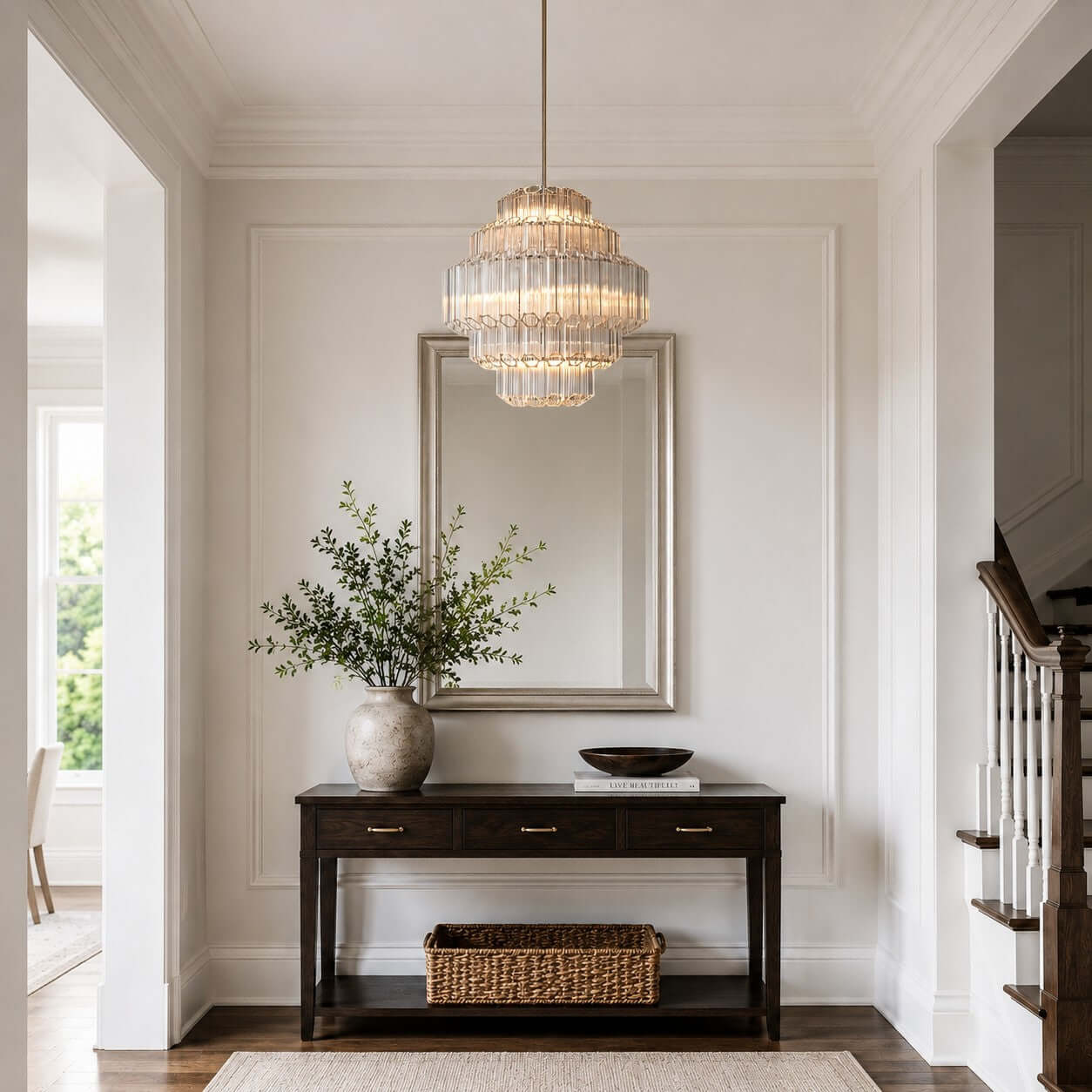 Antizer Tiered Clear Glass Prisms Chandelier