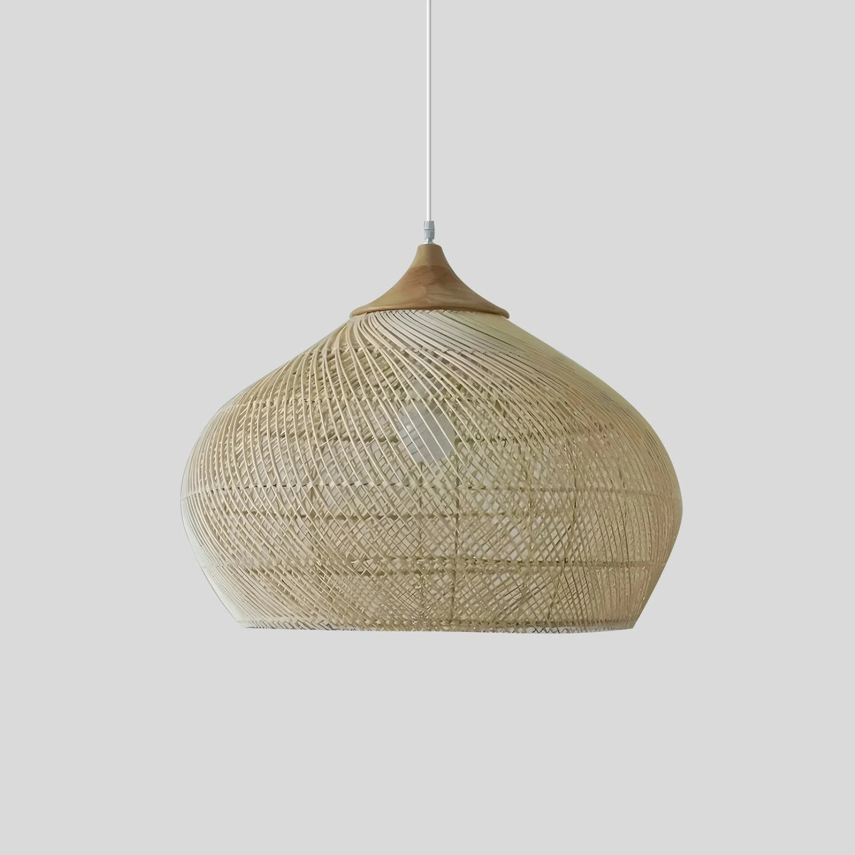 Antizer Rattan Lantern Pendant Light for Dining Room Beige