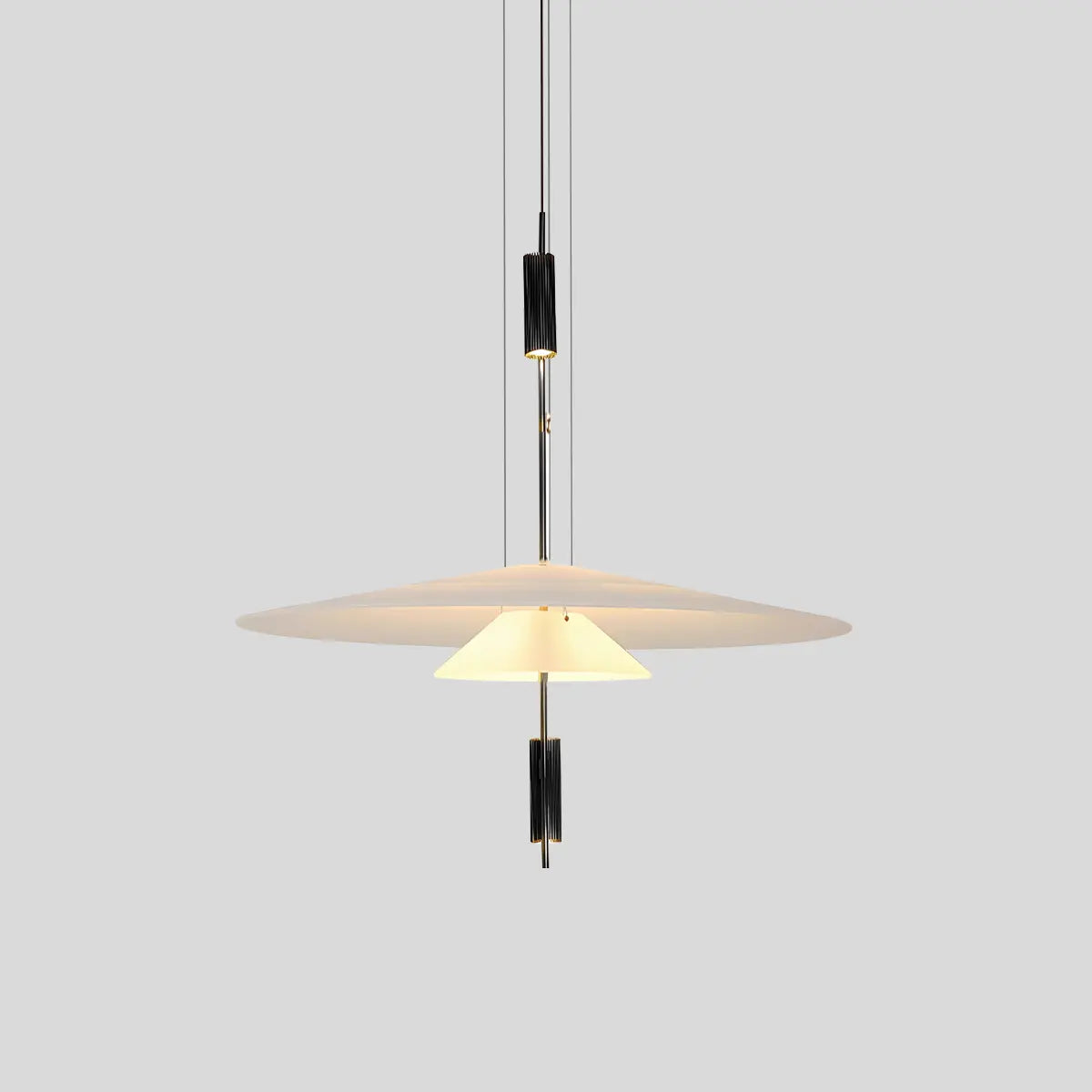 Antizer Layered Disc Pendant Light for Dining Room Black B-2 Layers-Large
