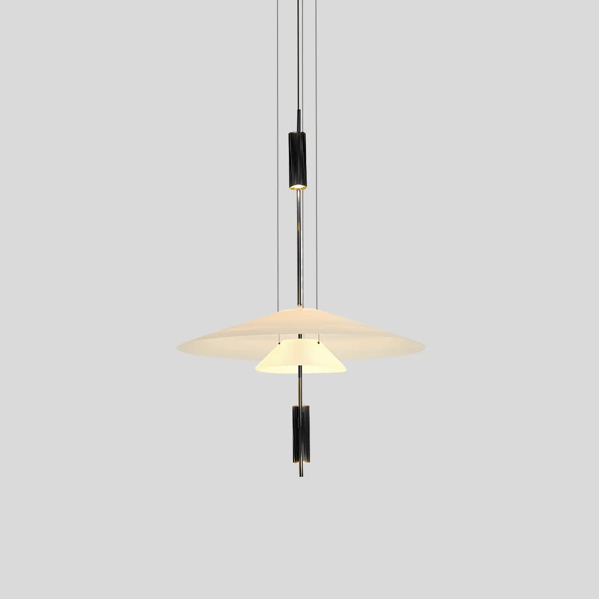 Antizer Layered Disc Pendant Light for Dining Room Black B-2 Layers-Small