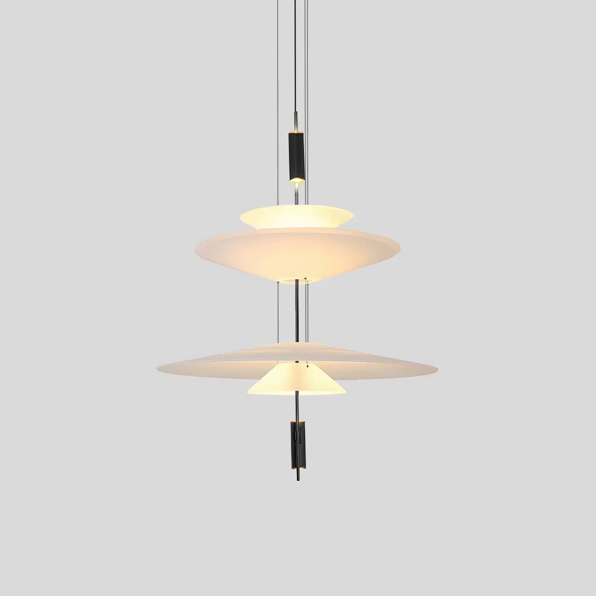 Antizer Layered Disc Pendant Light for Dining Room Black B-4 Layers-Large