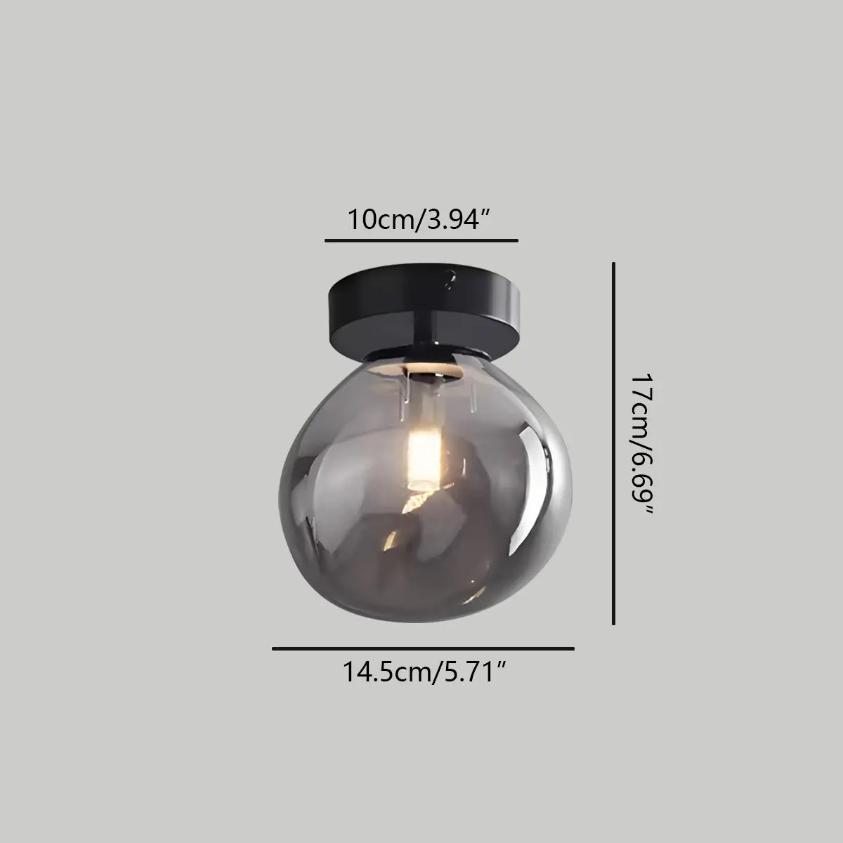 Antizer Vintage Glass Semi-Flush Ceiling Light for Entryway
