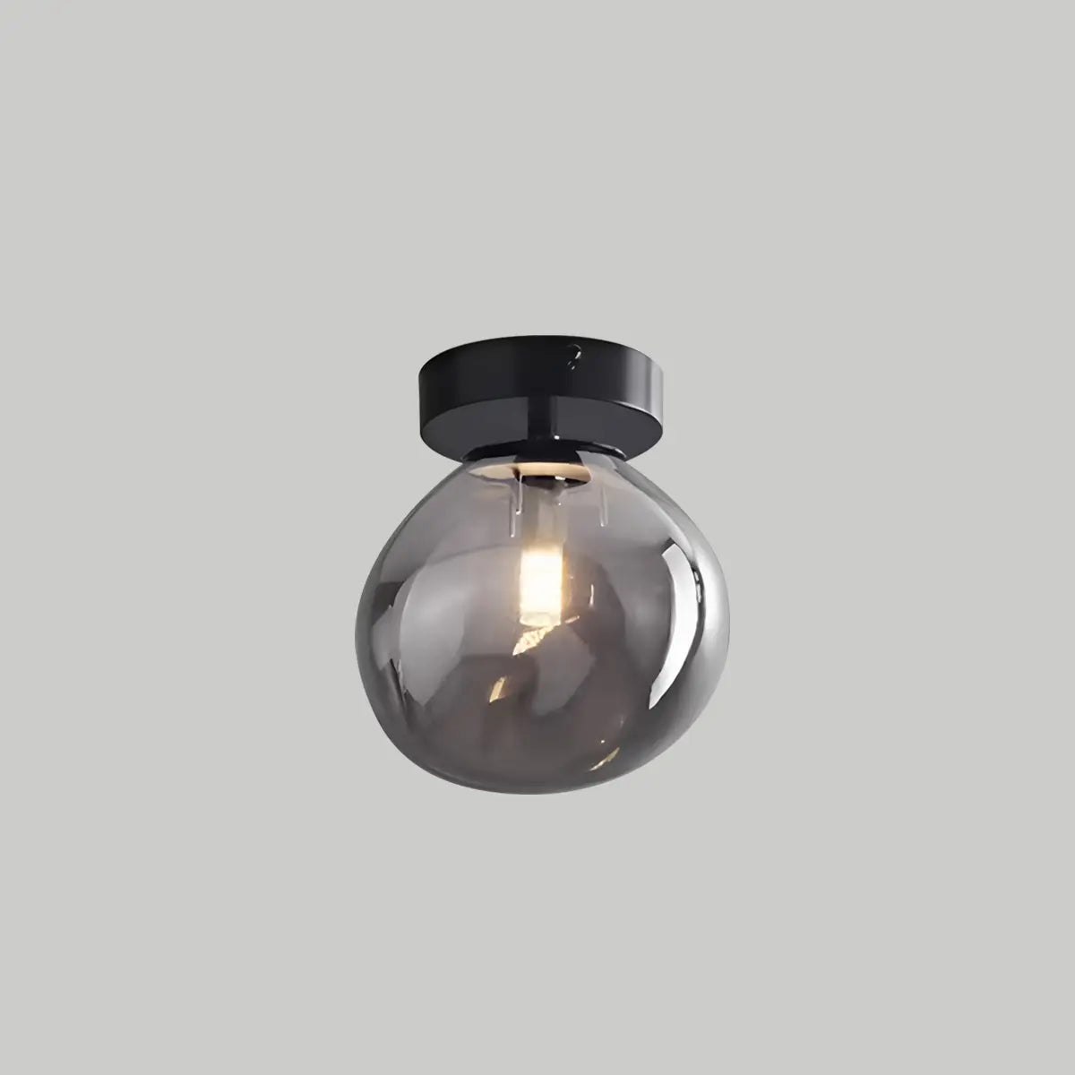 Antizer Vintage Glass Semi-Flush Ceiling Light for Entryway Black Style B