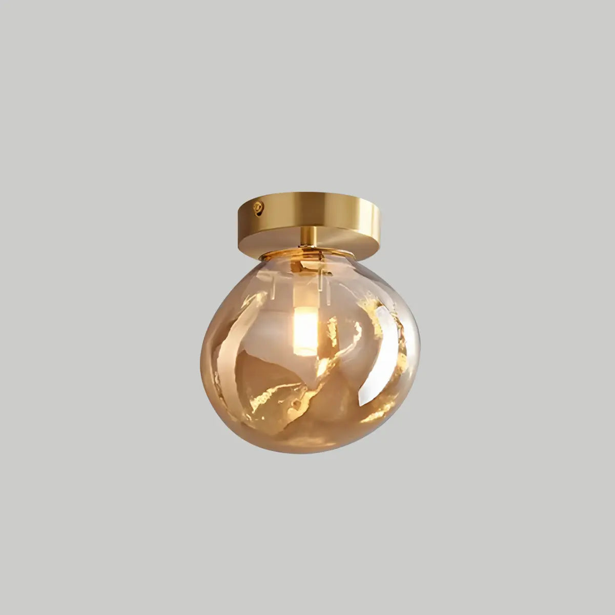 Antizer Vintage Glass Semi-Flush Ceiling Light for Entryway Gold Style B