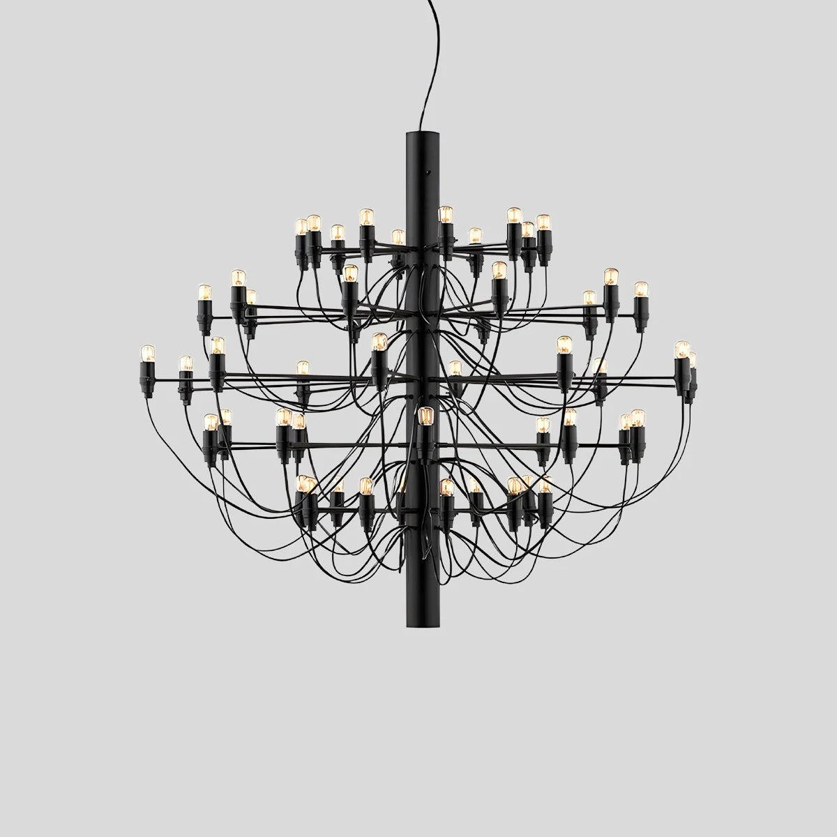 Antizer Tiered Modern Candle Chandelier Black 100cm / 39.37"