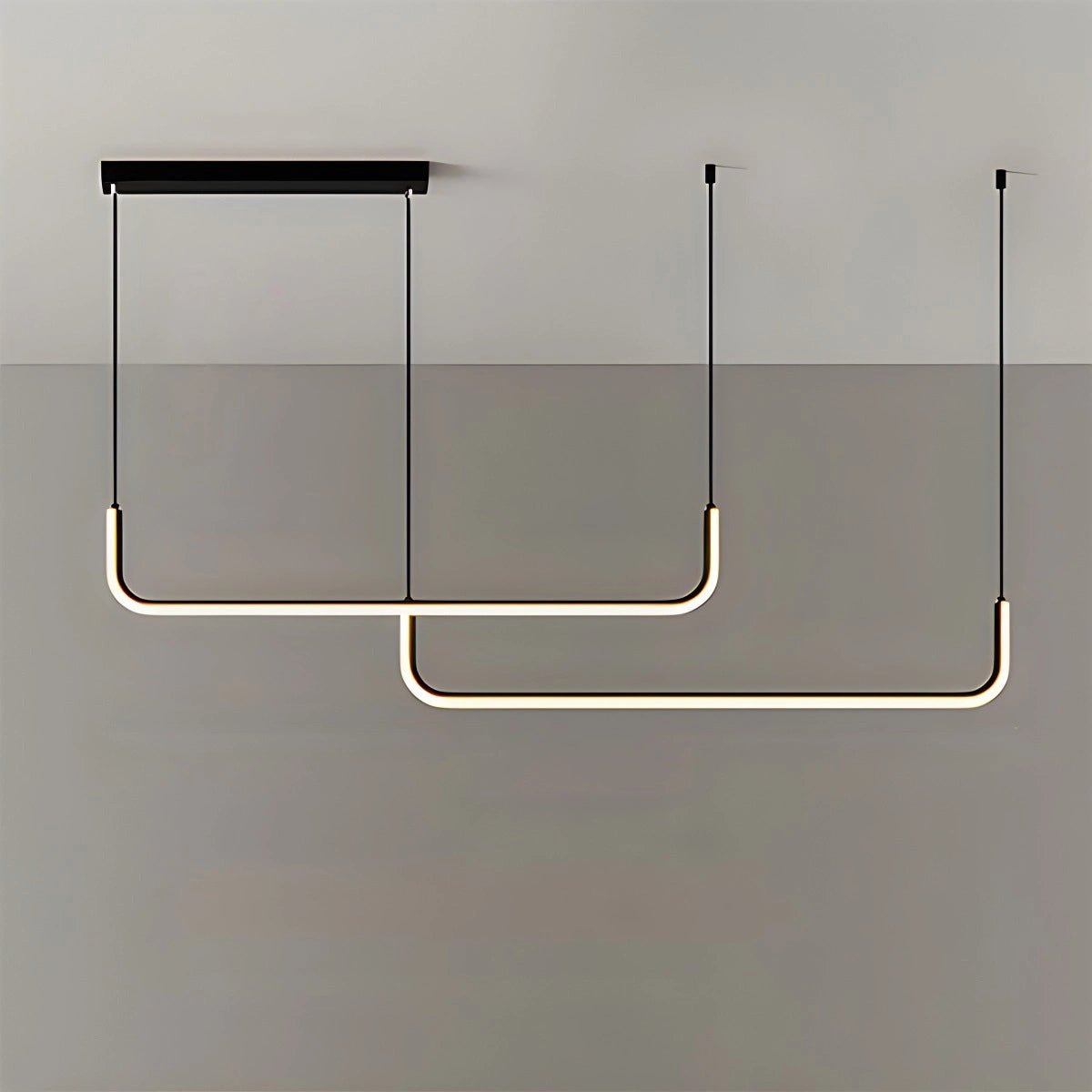 Antizer Modern LED Ceiling Chandelier for Living Room Black 120cm / 47.24"