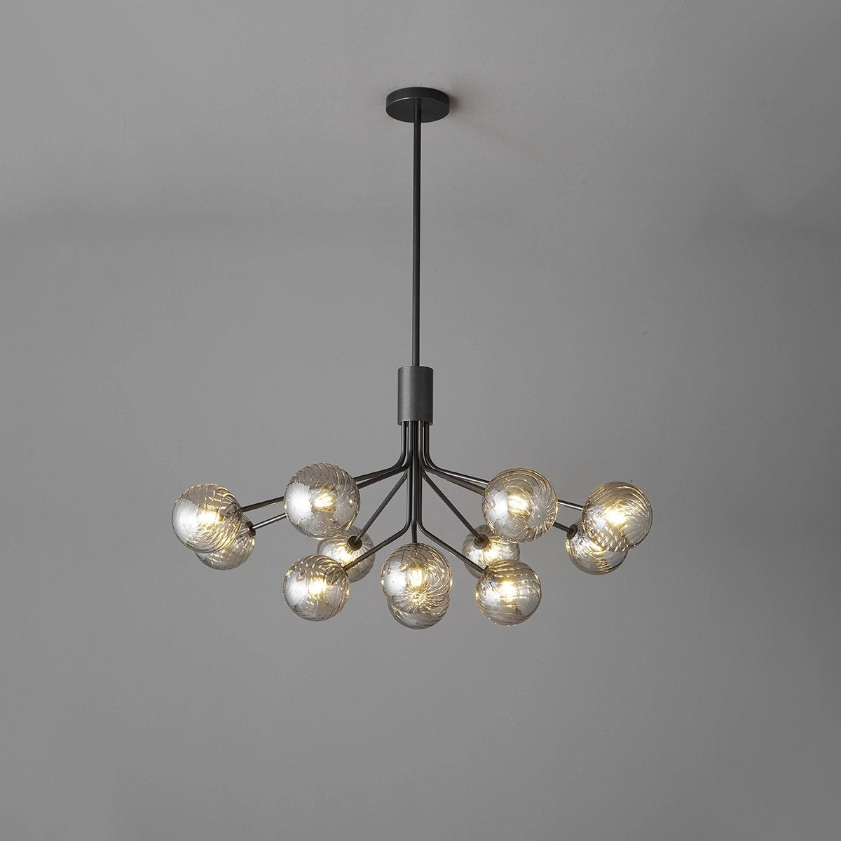 Antizer All Copper Magic Bean Glass Chandelier Black 12 Heads
