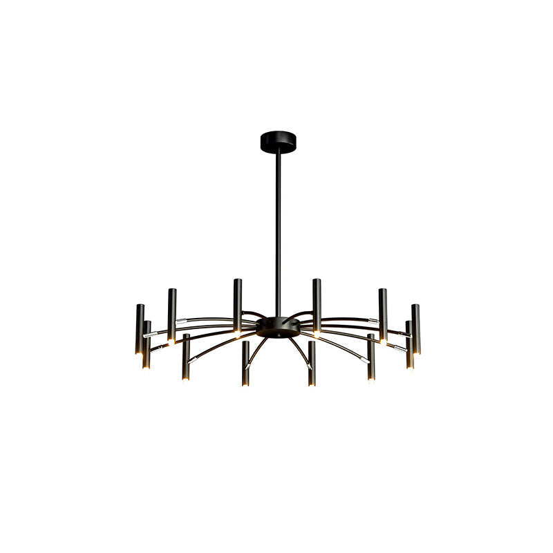 Antizer Modern Adjustable Candelabra Chandelier for Living Room Black 12 Lights