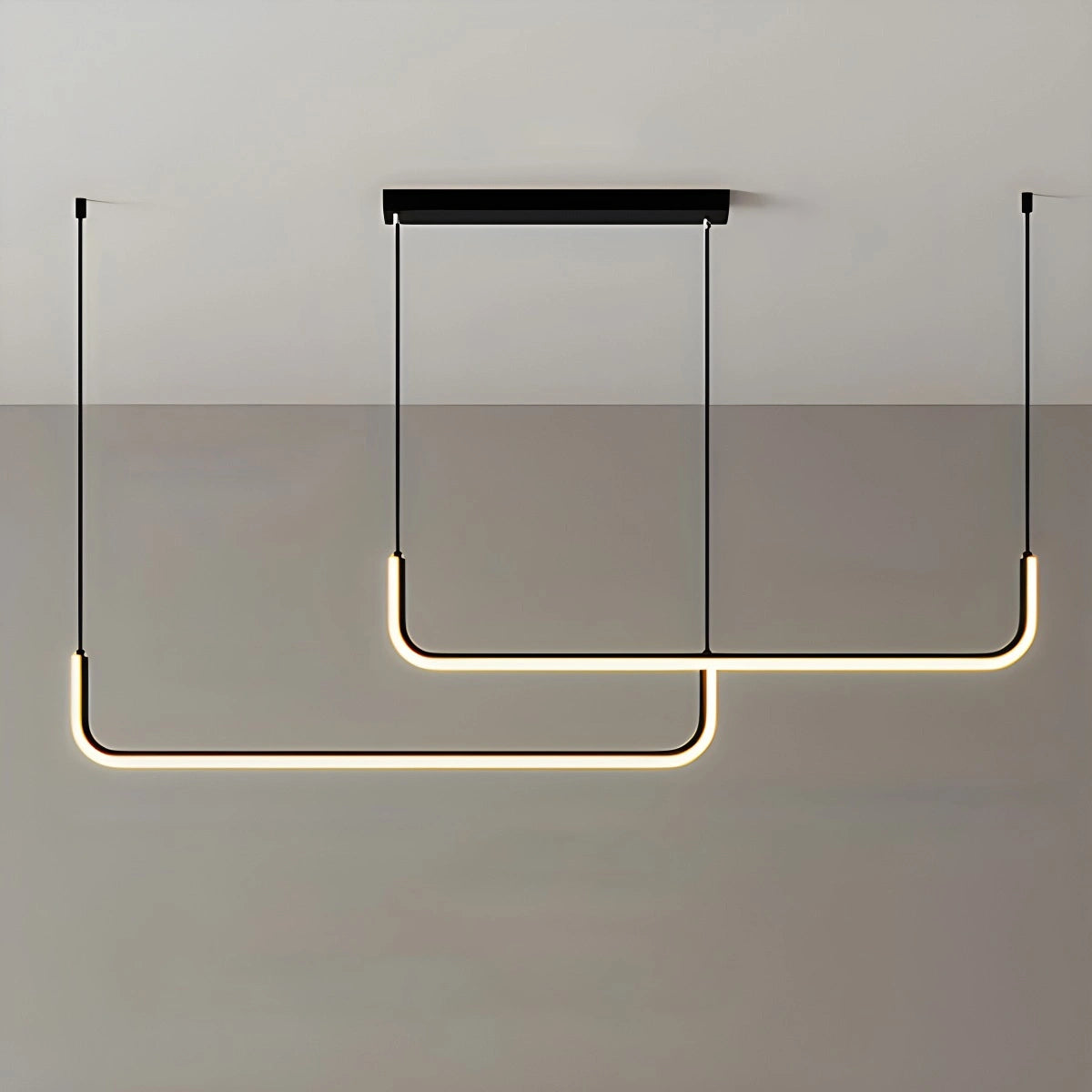 Antizer Modern LED Ceiling Chandelier for Living Room Black 150cm / 59.06"