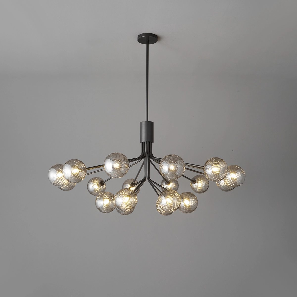 Antizer All Copper Magic Bean Glass Chandelier Black 18 Heads