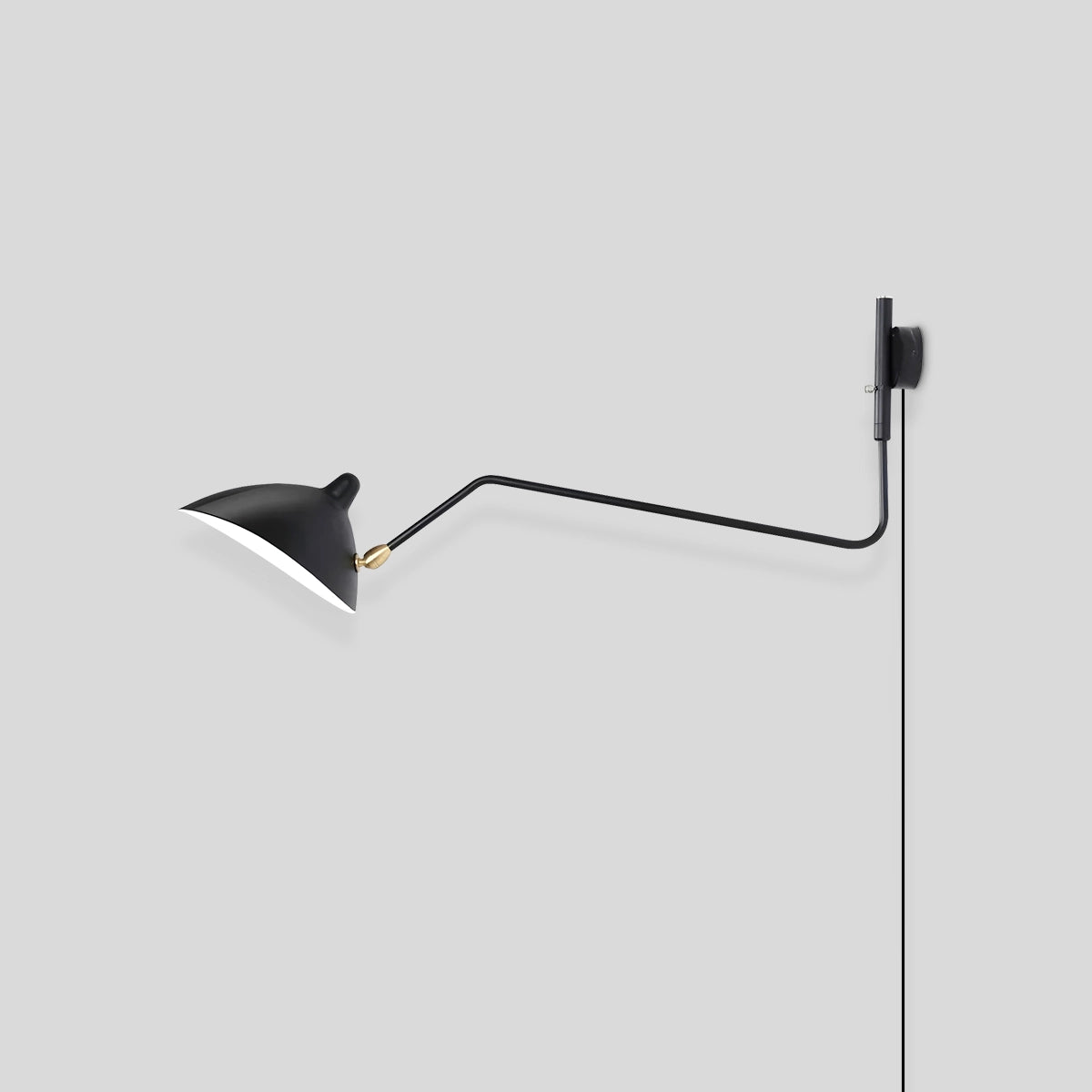 Antizer Two Arm Plug In Wall Sconce for Bedroom Black