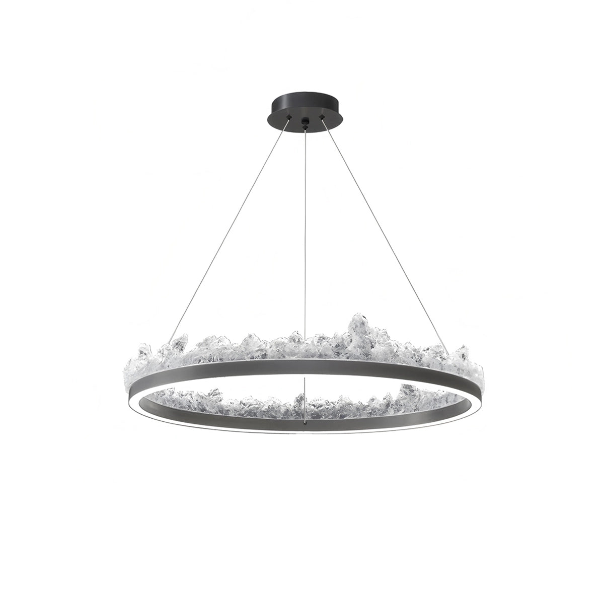 Antizer Modern Light Luxury Iceberg Chandelier Black Stepless Dimming