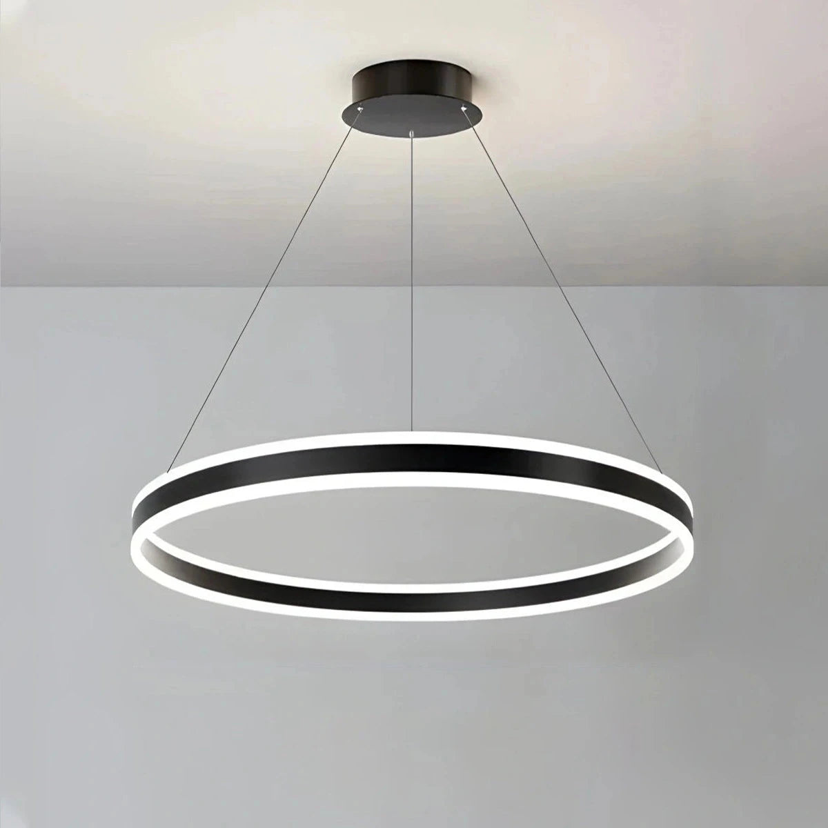Antizer Circle Layered Living Room Chandelier Black