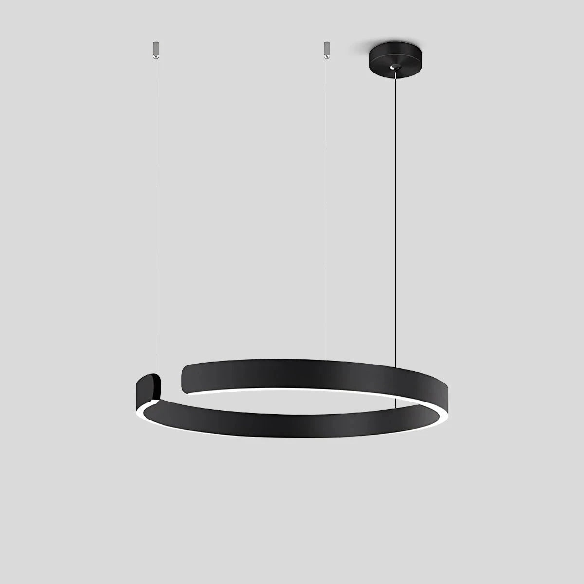 Antizer Modern Ring LED Chandelier for Living Room Black